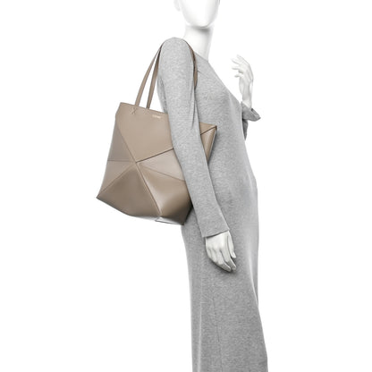 Loewe Shiny Calfskin Medium Puzzle Fold Tote Sand 2 of 11