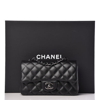 Chanel Iridescent Caviar Quilted Mini Rectangular Flap Black 12 of 12