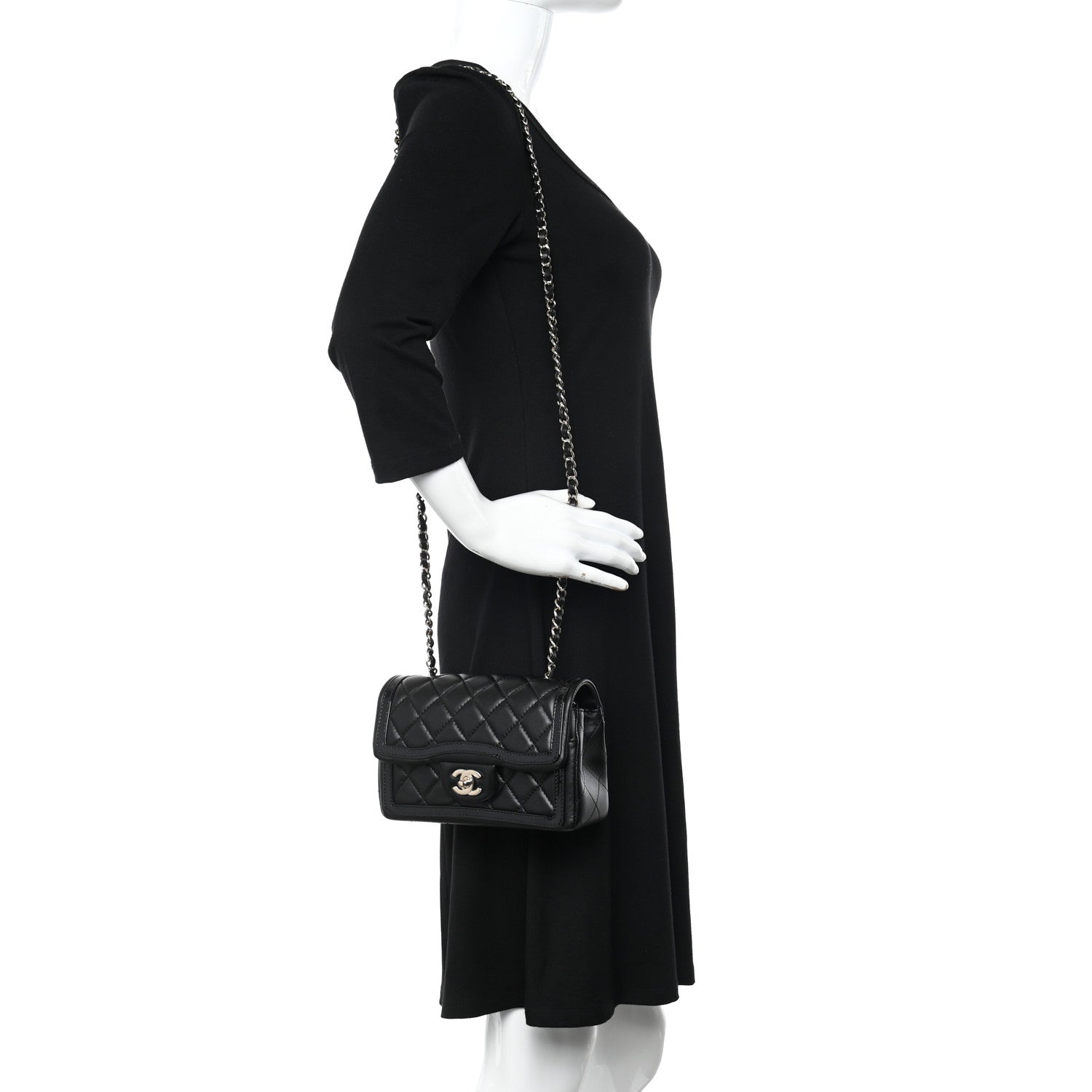 Chanel Lambskin Patent Calfskin Mini Flap Bag Black 2 of 10