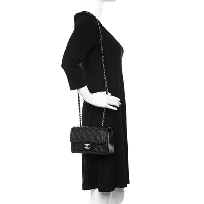 Chanel Lambskin Patent Calfskin Mini Flap Bag Black 2 of 10