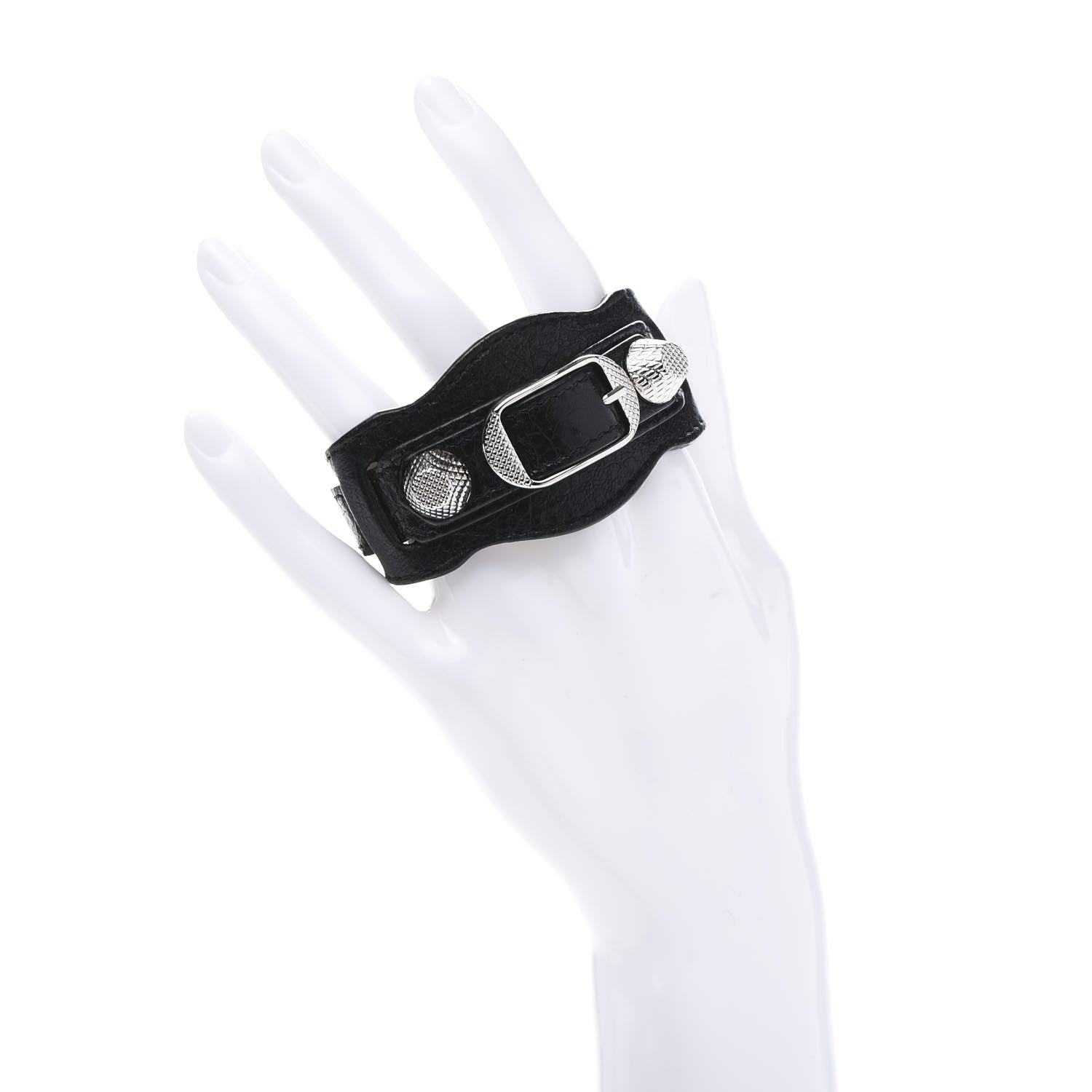 Balenciaga Agneau Arena Giant 12 Silver M Bracelet Black 2 of 5