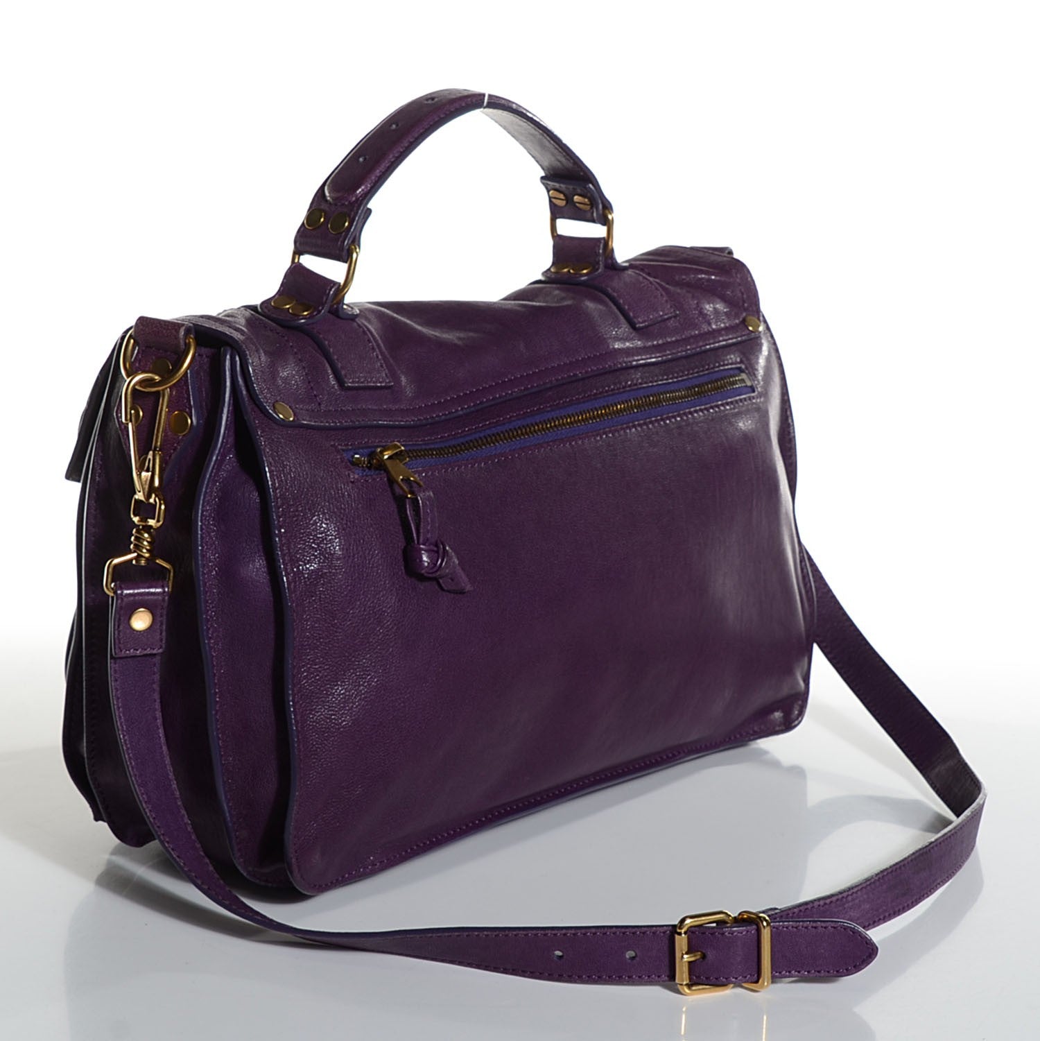Proenza Schouler Lambskin Medium PS1 Satchel Plum 3 of 13