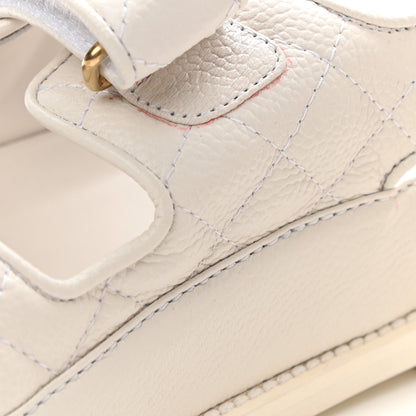 Chanel Grained Calfskin Velcro Dad Sandals 40 White 9 of 10