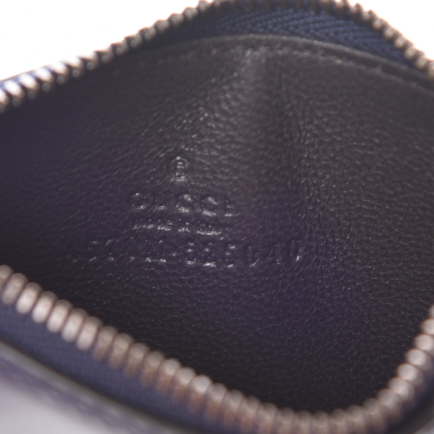 Calfskin GucciGhost Coin Case Card Holder Blue Agata Hibiscus Red