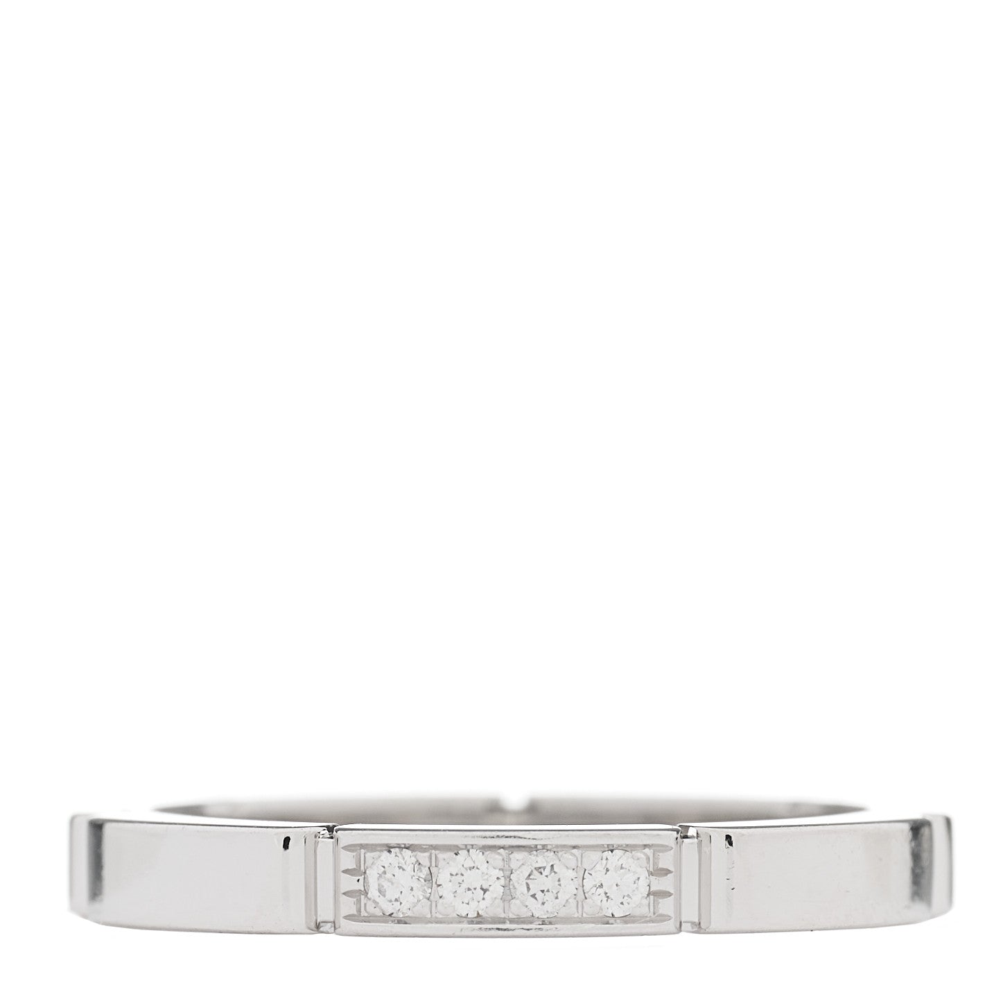 Cartier 18K White Gold Diamond Maillon Panthere Wedding Band Ring 51 5.75 1 of 5
