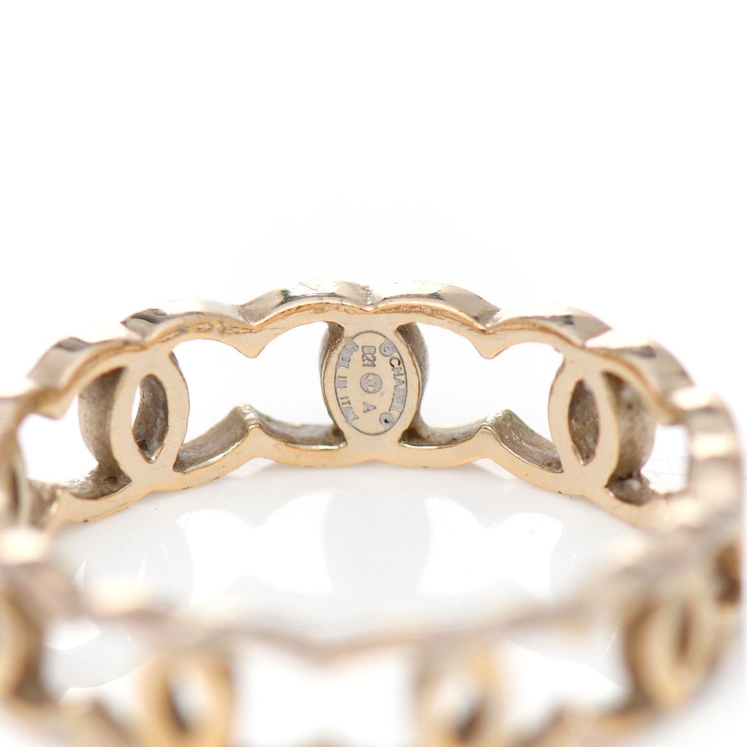Chanel Metal CC Ring 54 6.75 Gold 4 of 6