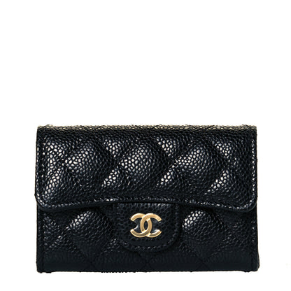 Chanel Caviar Quilted Flap Card Holder Wallet Black 2 of 16