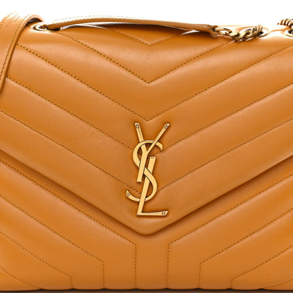 Saint Laurent Calfskin Y Quilted Monogram Medium Loulou Chain Satchel Cheddar 9 of 11