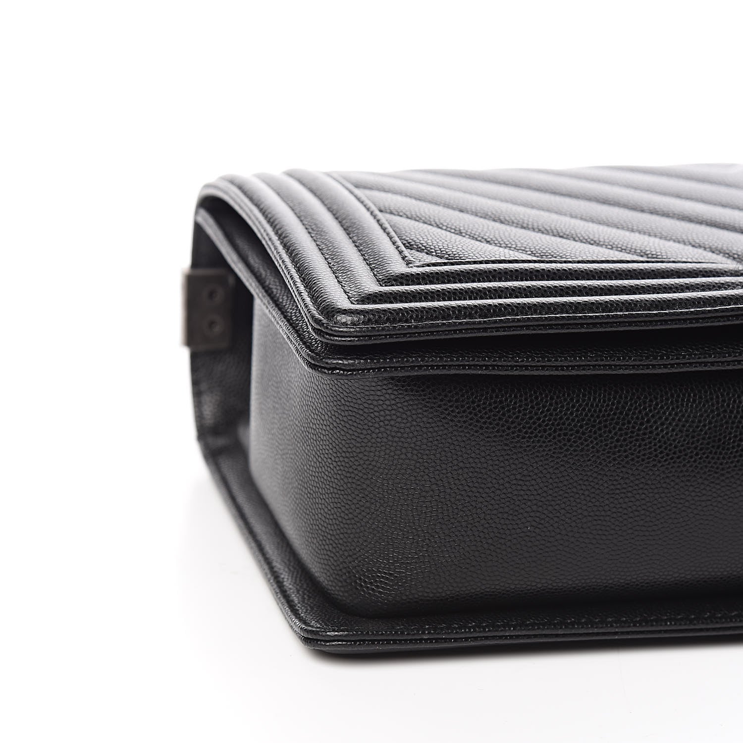 Chanel Caviar Chevron Quilted New Medium Boy Flap Black 8 of 10