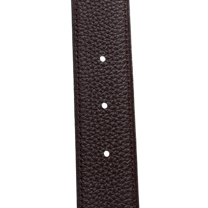 Hermes Box Togo 32mm H Belt 90 36 Black Chocolate 5 of 7