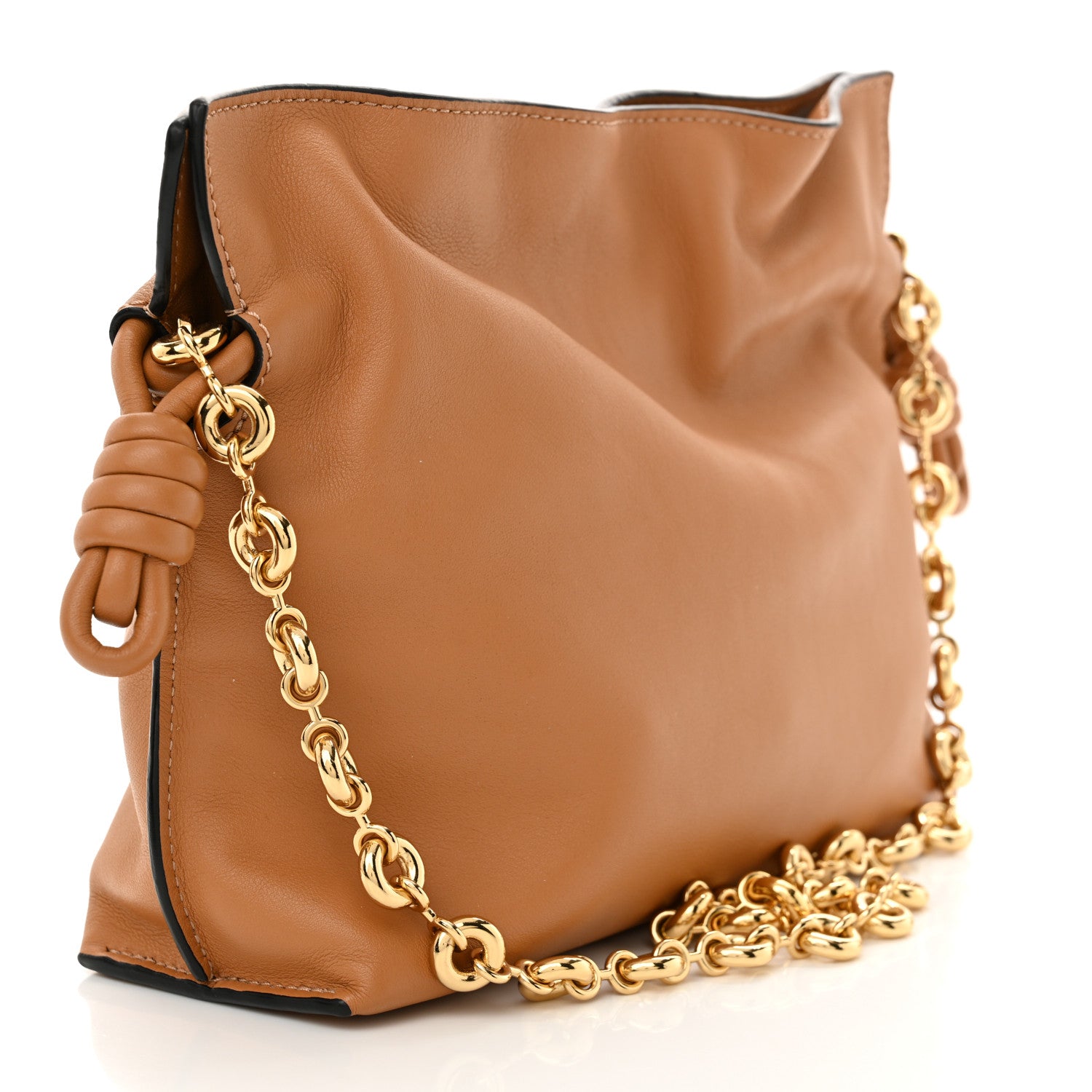 Loewe Nappa Calfskin Mini Flamenco Knot Clutch With Chain Warm Desert 3 of 11