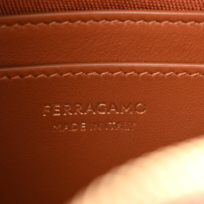 Salvatore Ferragamo Calfskin Gancio Small Archive Camera Case Natural Brown 6 of 10