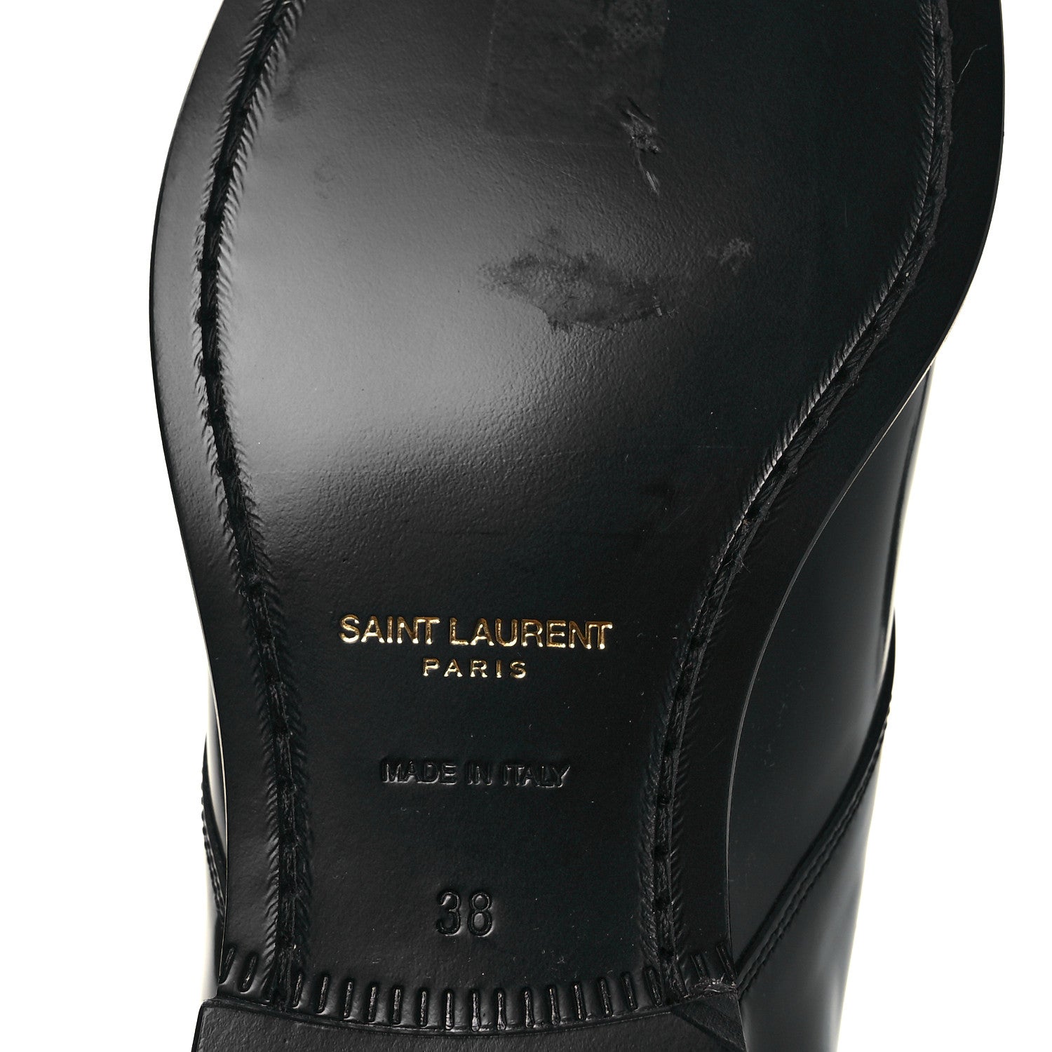 Saint Laurent Patent Calfskin Montaigne 25 Uniform 38 Black 6 of 8