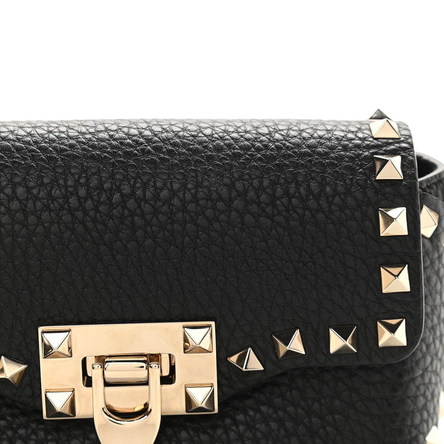 Valentino Garavani Pebbled Calfskin Mini Rockstud Crossbody Bag Black 9 of 9