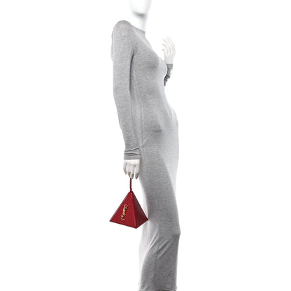 Saint Laurent Patent Pyramid Clutch Rouge 2 of 7