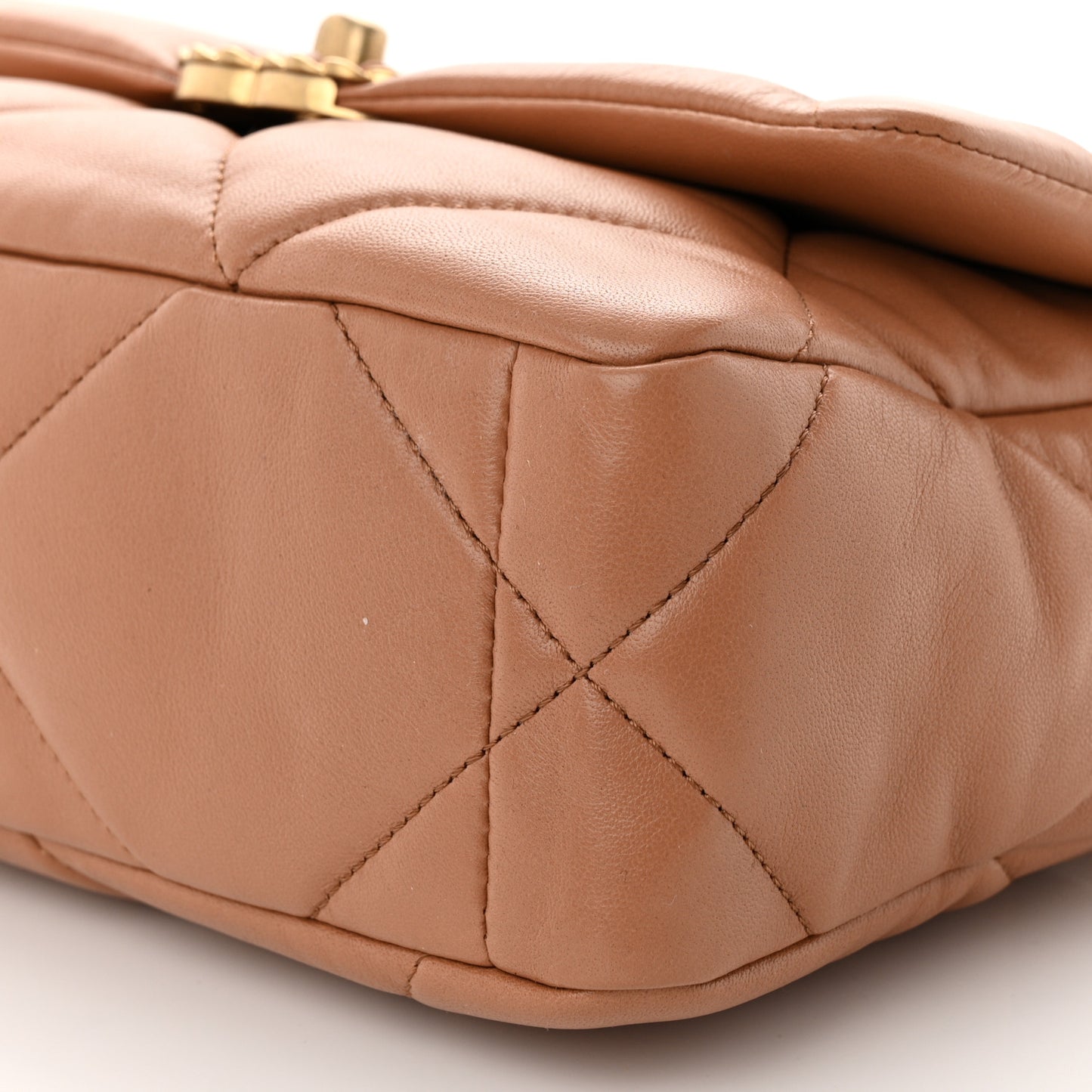 Lambskin Quilted Medium Chanel 19 Flap Brown