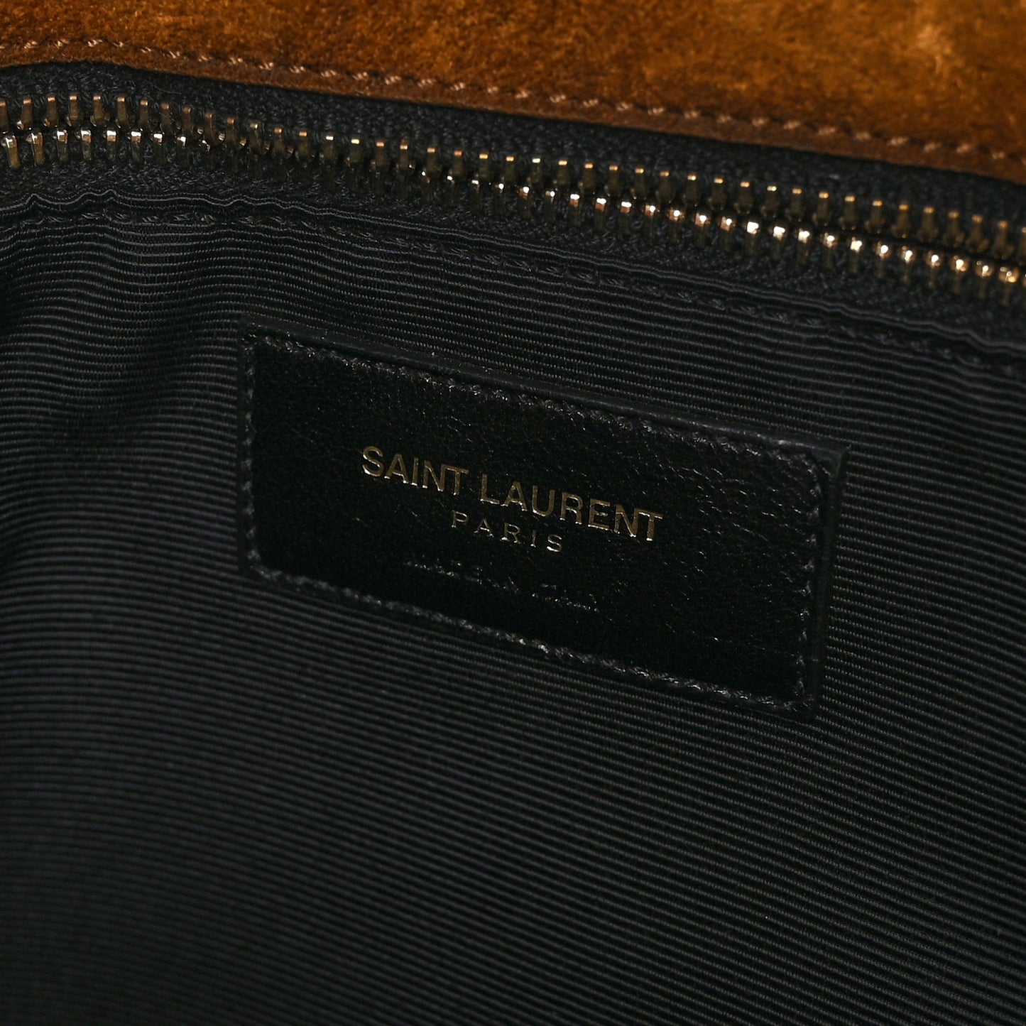 Suede Monogram Shopping Tote Light Ochre