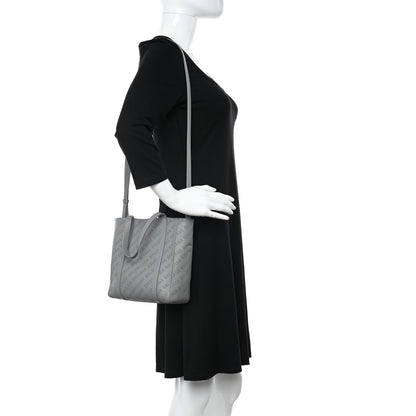 Balenciaga Smooth Calfskin Logo Perforated XXS Everyday Tote Gris Cendre 2 of 10