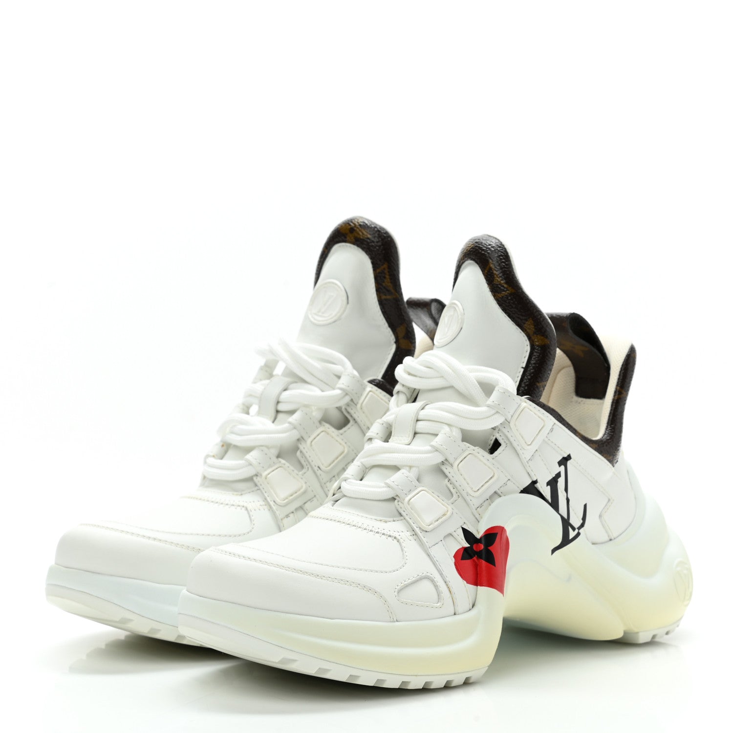 Louis Vuitton Calfskin Monogram Game On LV Archlight Sneakers 36 White 3 of 8