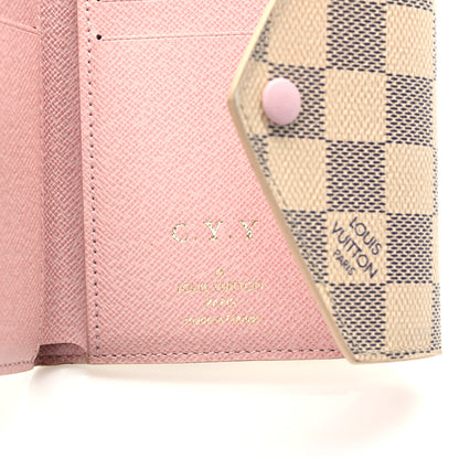 Louis Vuitton Damier Azur Victorine Wallet Rose Ballerine 6 of 8