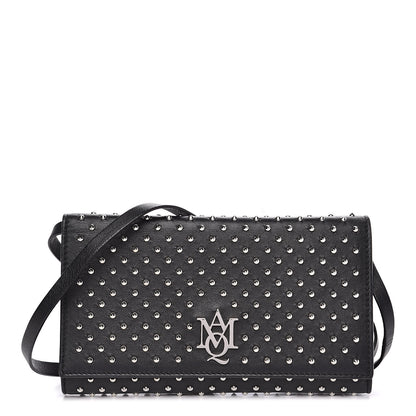 Alexander McQueen Calfskin Studded Insignia Pouch Black 1 of 13