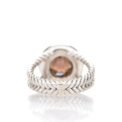 David Yurman Sterling Silver Diamond Smoky Quartz 8mm Petite Cerise Ring 48 4.5 4 of 5