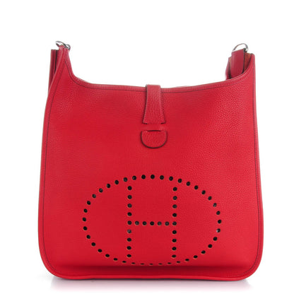 Hermes Taurillon Clemence Evelyne GM Rouge Casaque 1 of 7