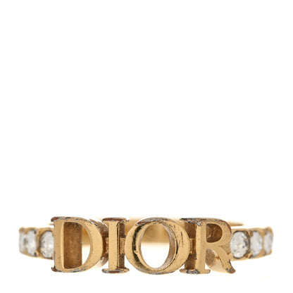 Christian Dior Metal Crystal Dio(R)evolution Ring S 50 5.25 Gold 1 of 7