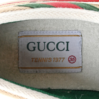 Gucci Monogram Jumbo GG Web Womens 1977 Tennis Velcro Strap Sneakers 35 Camel Ebony Mystic White 7 of 9