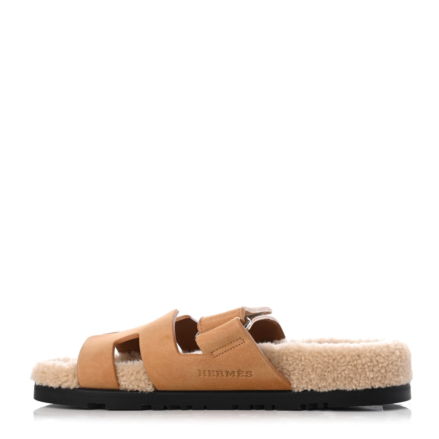 Suede Goatskin Woolskin Womens Chypre Sandals 36 Golden Beige