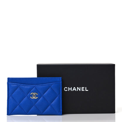 Chanel Caviar Quilted Card Holder Blue 10 of 10