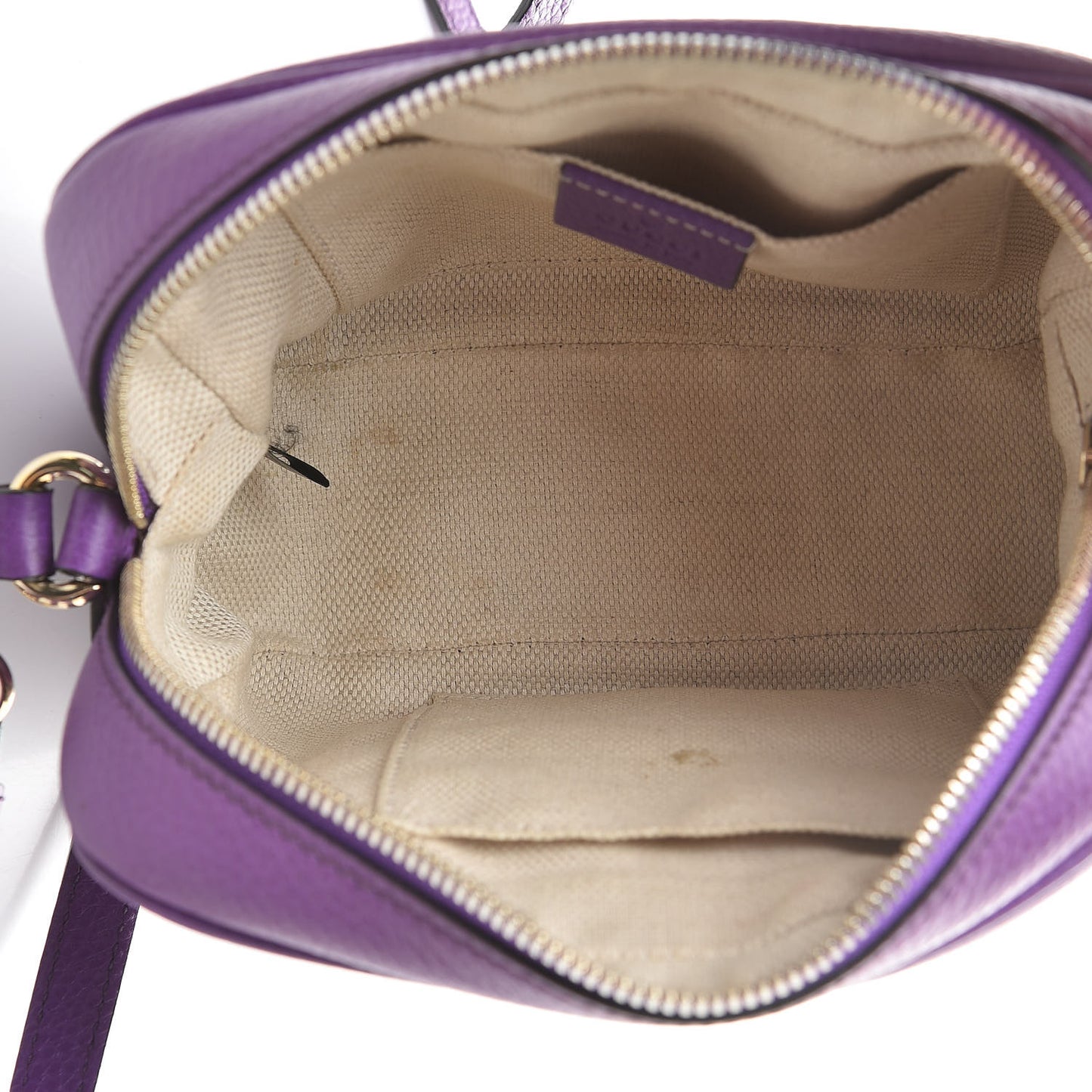 Pebbled Calfskin Small Soho Disco Bag Shine Purple