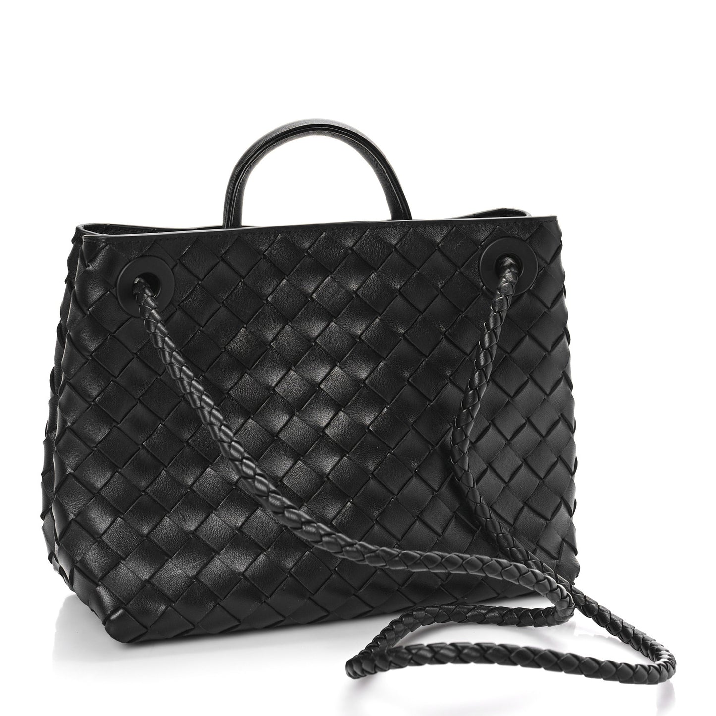 Nappa Intrecciato Small Andiamo Shoulder Bag Black