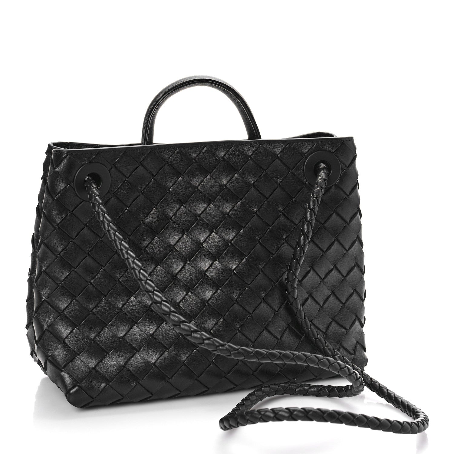 Bottega Veneta Nappa Intrecciato Small Andiamo Shoulder Bag Black 3 of 8