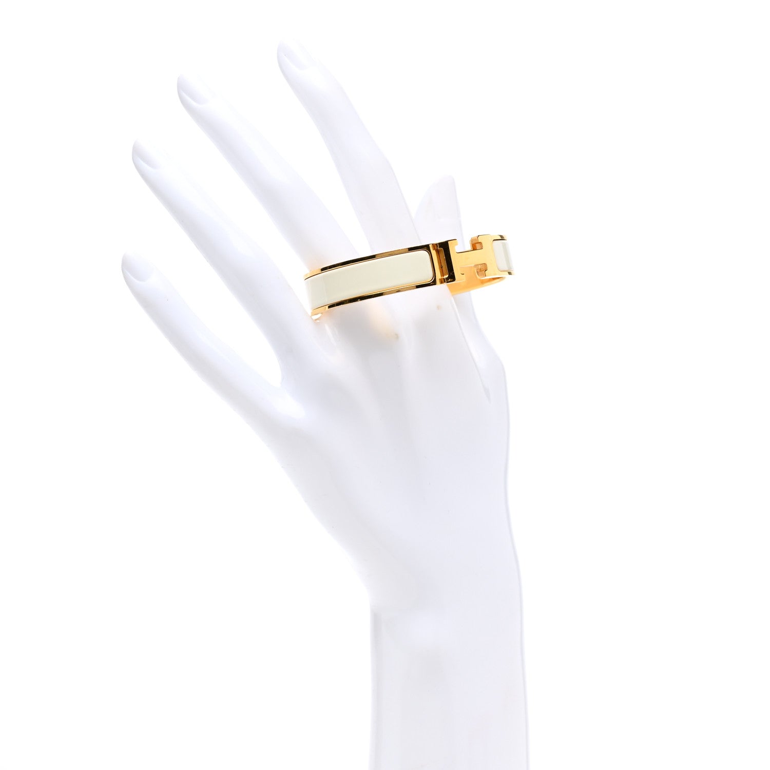 Hermes Enamel Narrow Clic Clac H Bracelet PM White 2 of 4