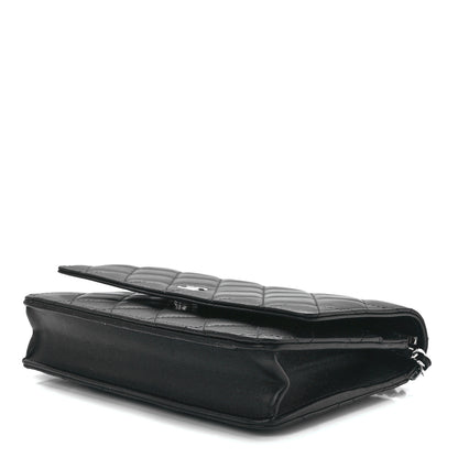 Chanel Lambskin Quilted Wallet On Chain WOC Black 10 of 13