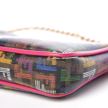 Fendi Zucchino Spalmati FF Multicolor Pochette Tobacco Multicolor Fuchsia 10 of 12
