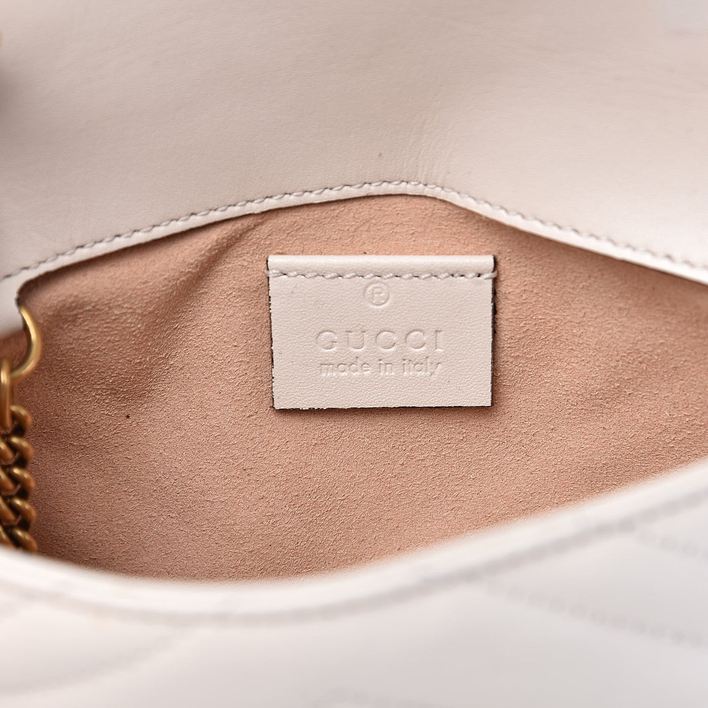 Calfskin Matelasse Super Mini GG Marmont Shoulder Bag White
