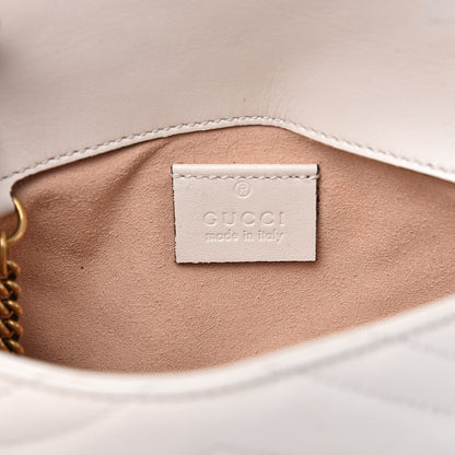 Gucci Calfskin Matelasse Super Mini GG Marmont Shoulder Bag White 6 of 13