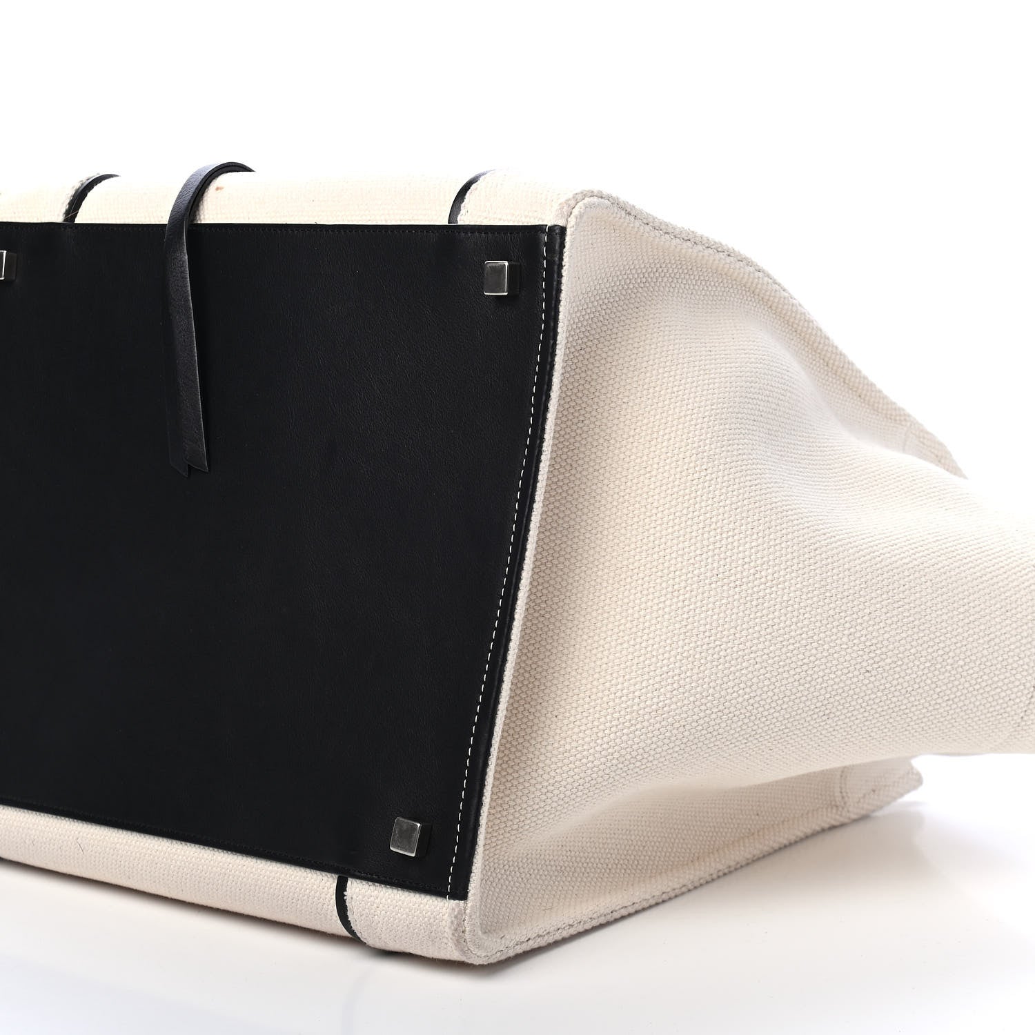Celine Cotton Canvas Medium Phantom Luggage White Black 10 of 11