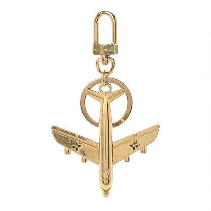 Louis Vuitton LV Plane Bag Charm Key Holder Gold 1 of 6
