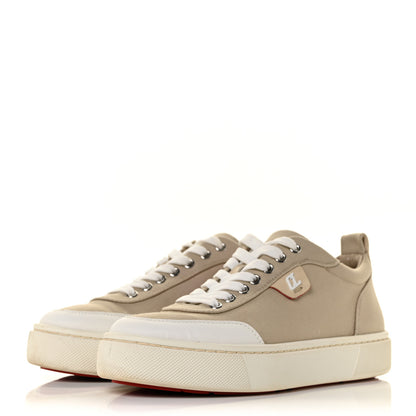 Christian Louboutin Canvas Simplerui Flat Sneakers 38.5 Beige White 3 of 8
