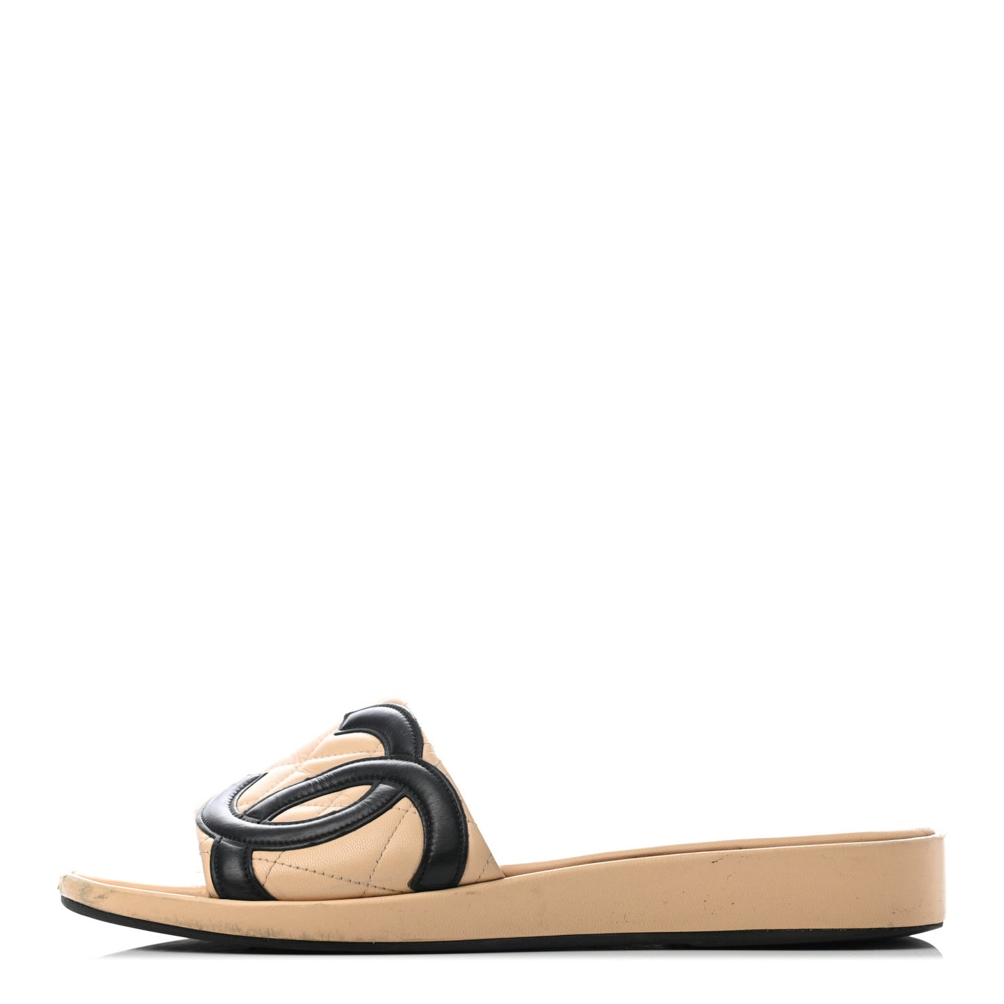 Lambskin Quilted Cambon Mules 38.5 Beige