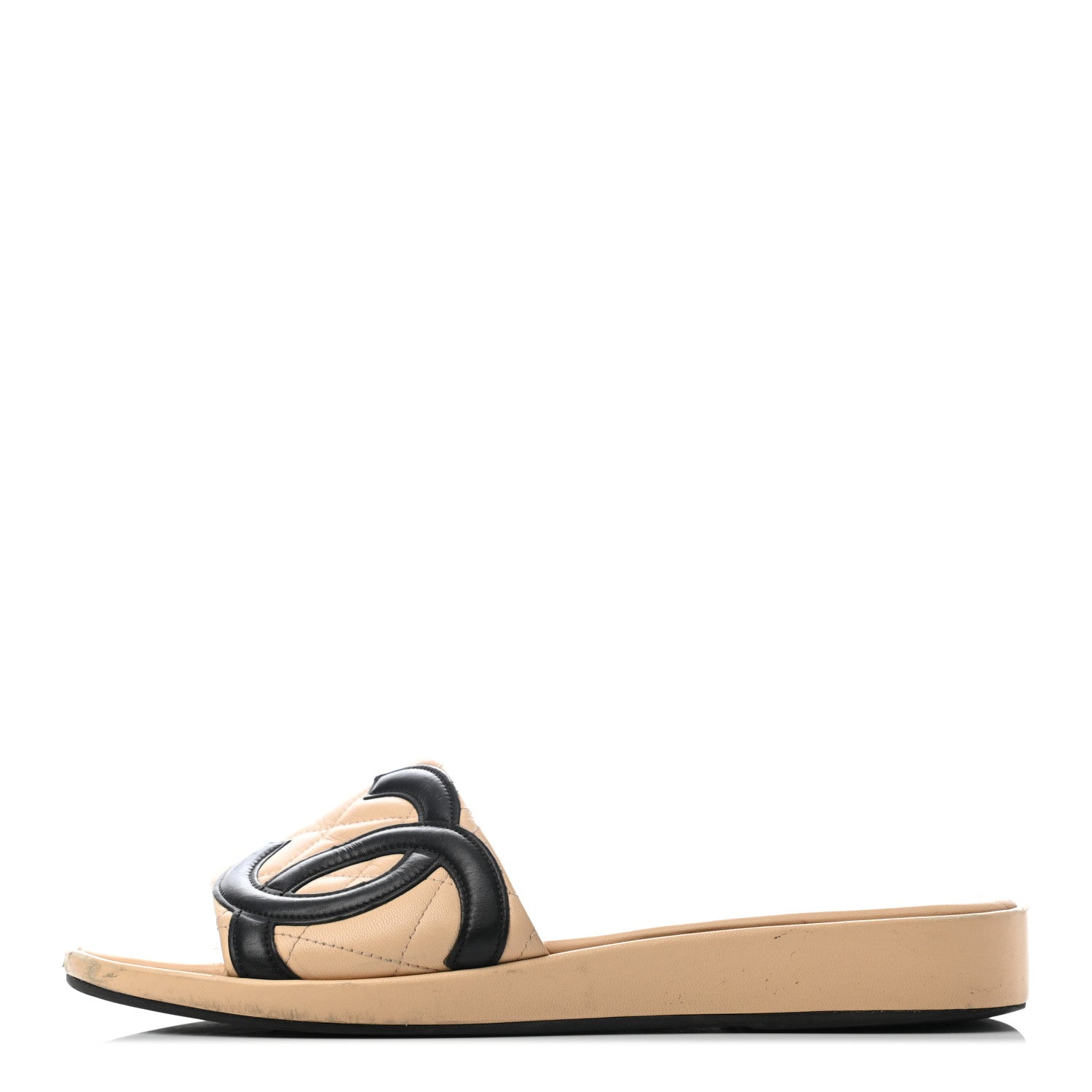 Chanel Lambskin Quilted Cambon Mules 38.5 Beige 1 of 8