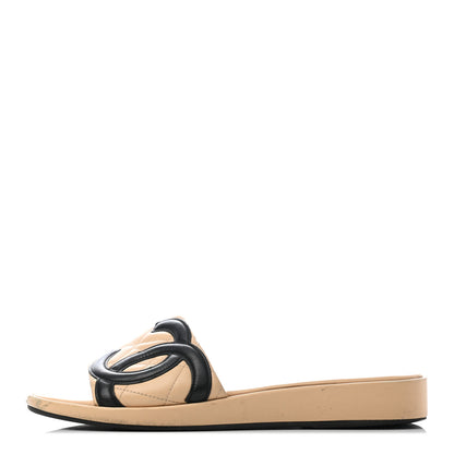 Chanel Lambskin Quilted Cambon Mules 38.5 Beige 1 of 8