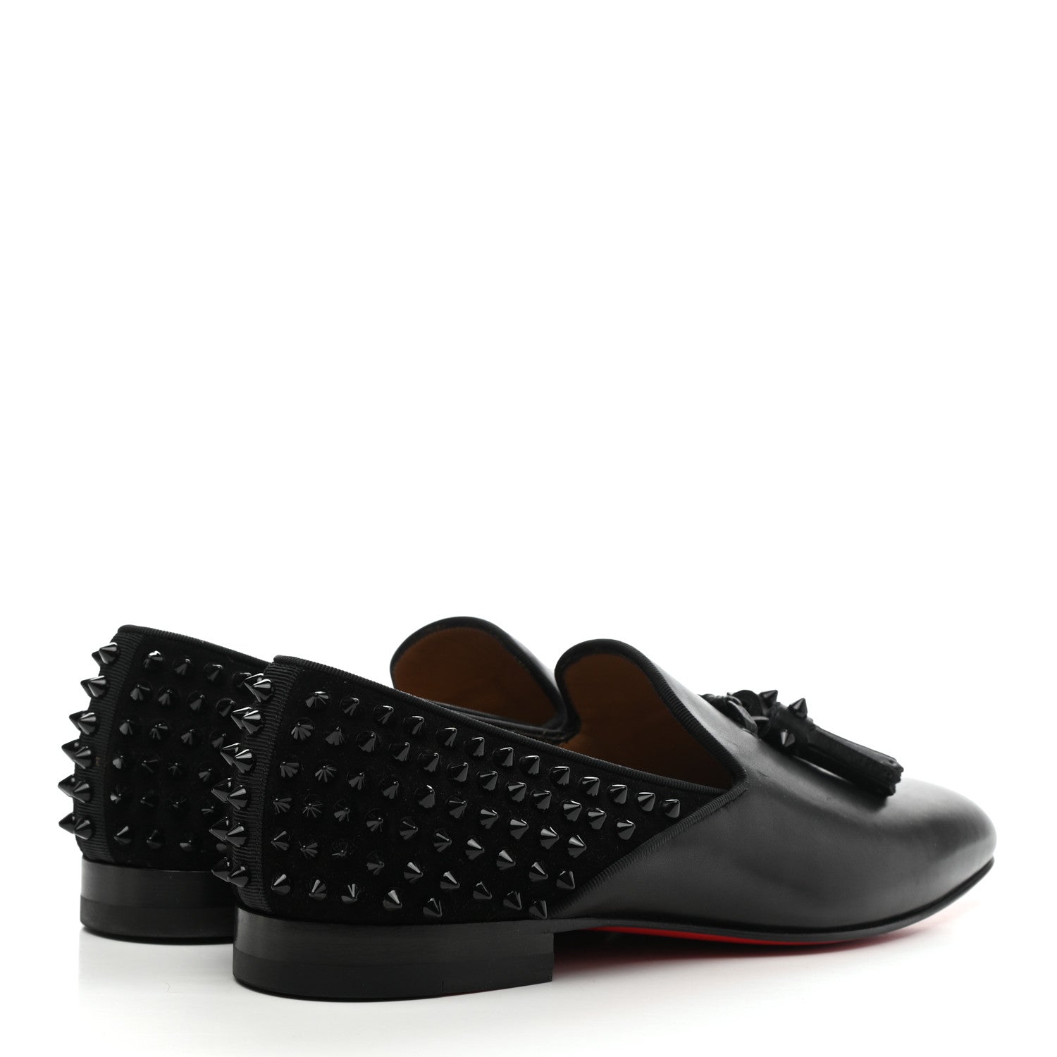 Christian Louboutin Calfskin Spikes Mens Tassilo Flat Mocasin Loafer 40 Black 4 of 11