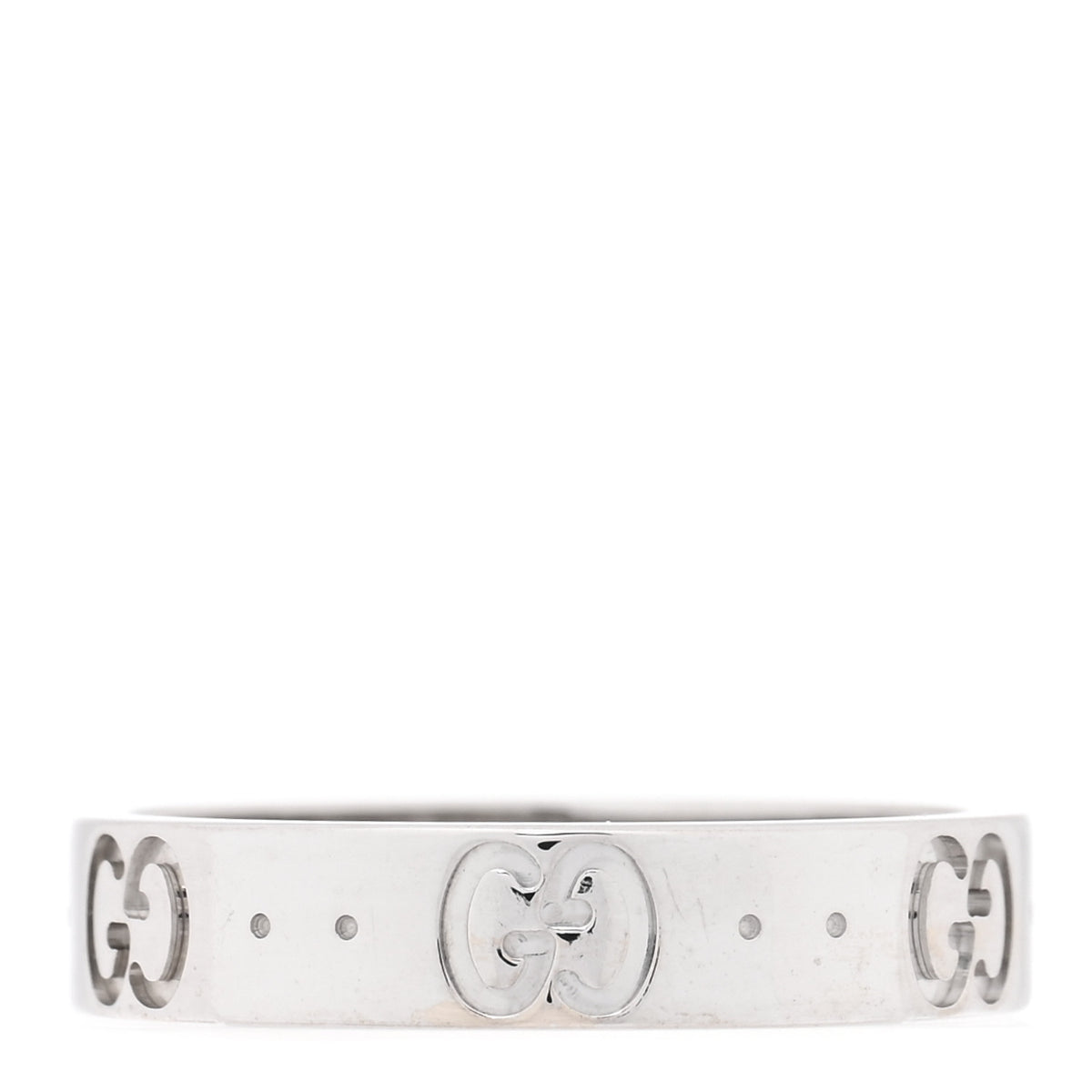 Gucci 18K White Gold 4mm Icon Thin Band Ring 52 6 1 of 4