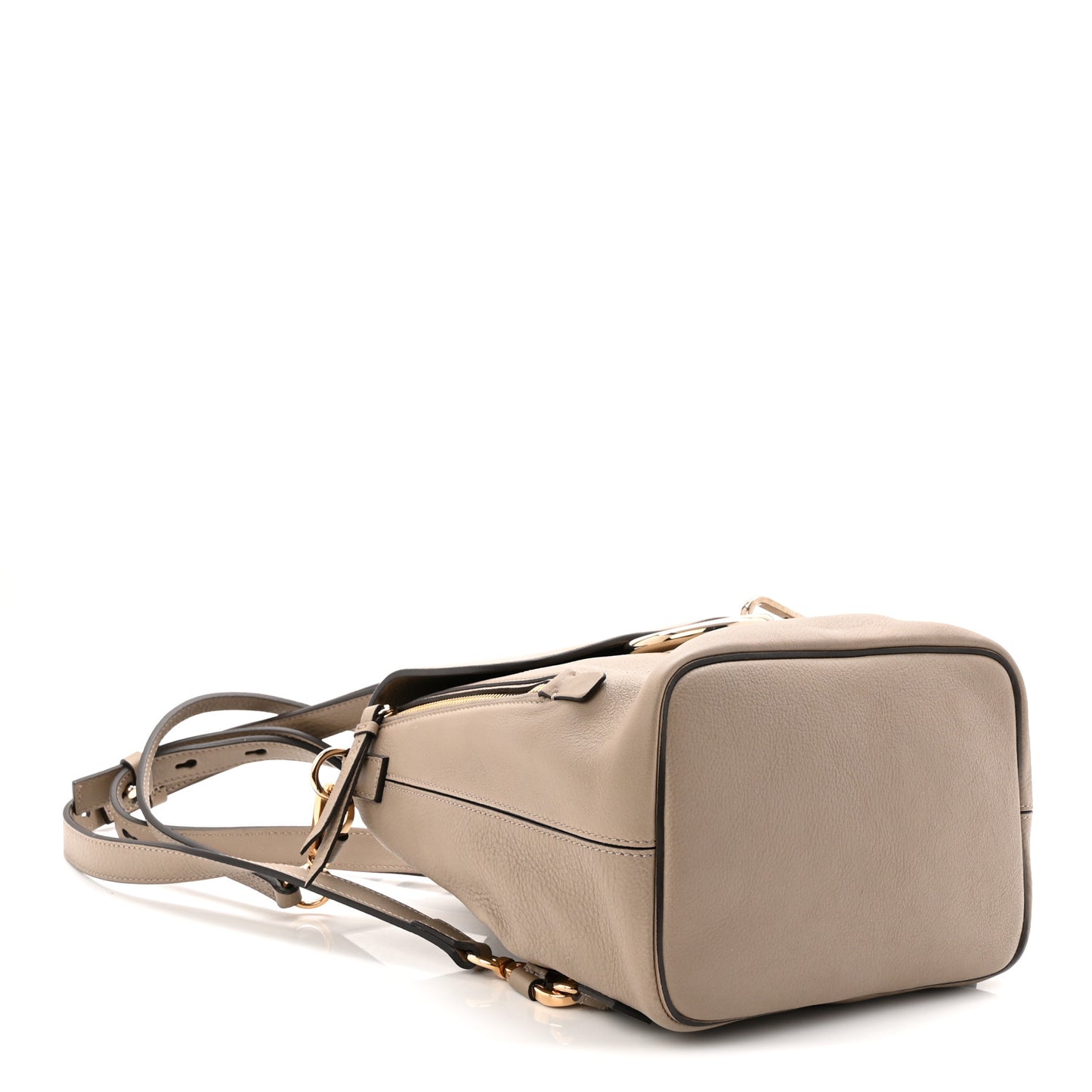 Suede Calfskin Small Faye Backpack Motty Grey