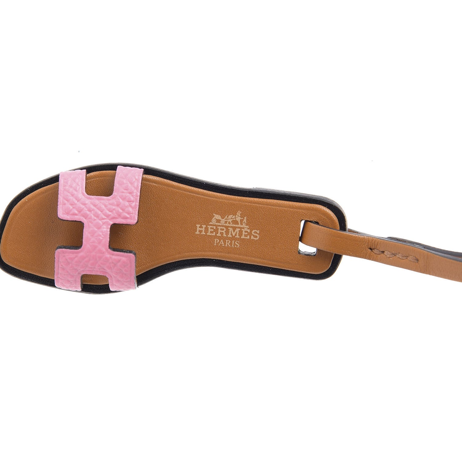 Hermes Epsom Butler Calfskin Hunter Oran Nano Bag Charm Rose Confetti Sable 3 of 4