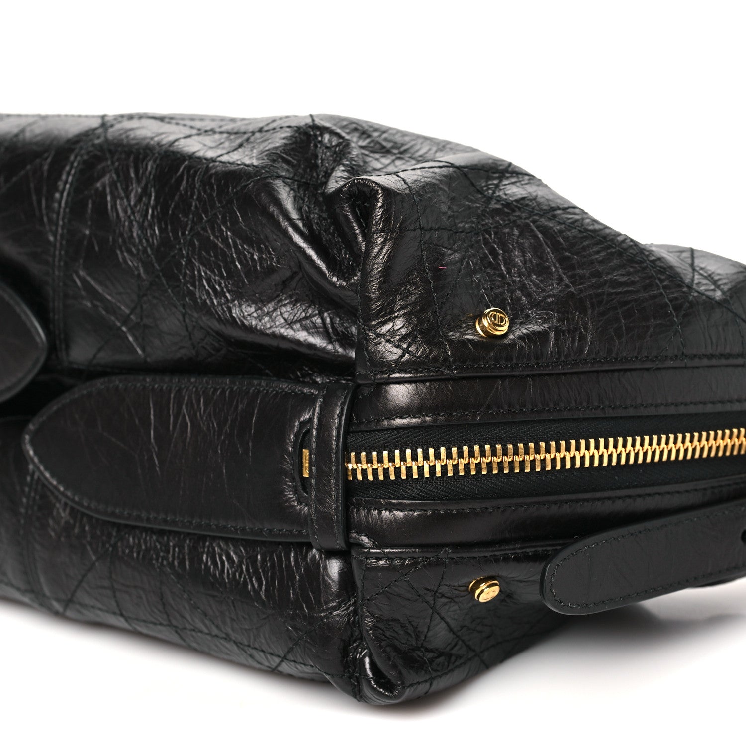 Christian Dior Crinkled Calfskin Macrocannage Medium D-Journey Bag Black 10 of 10